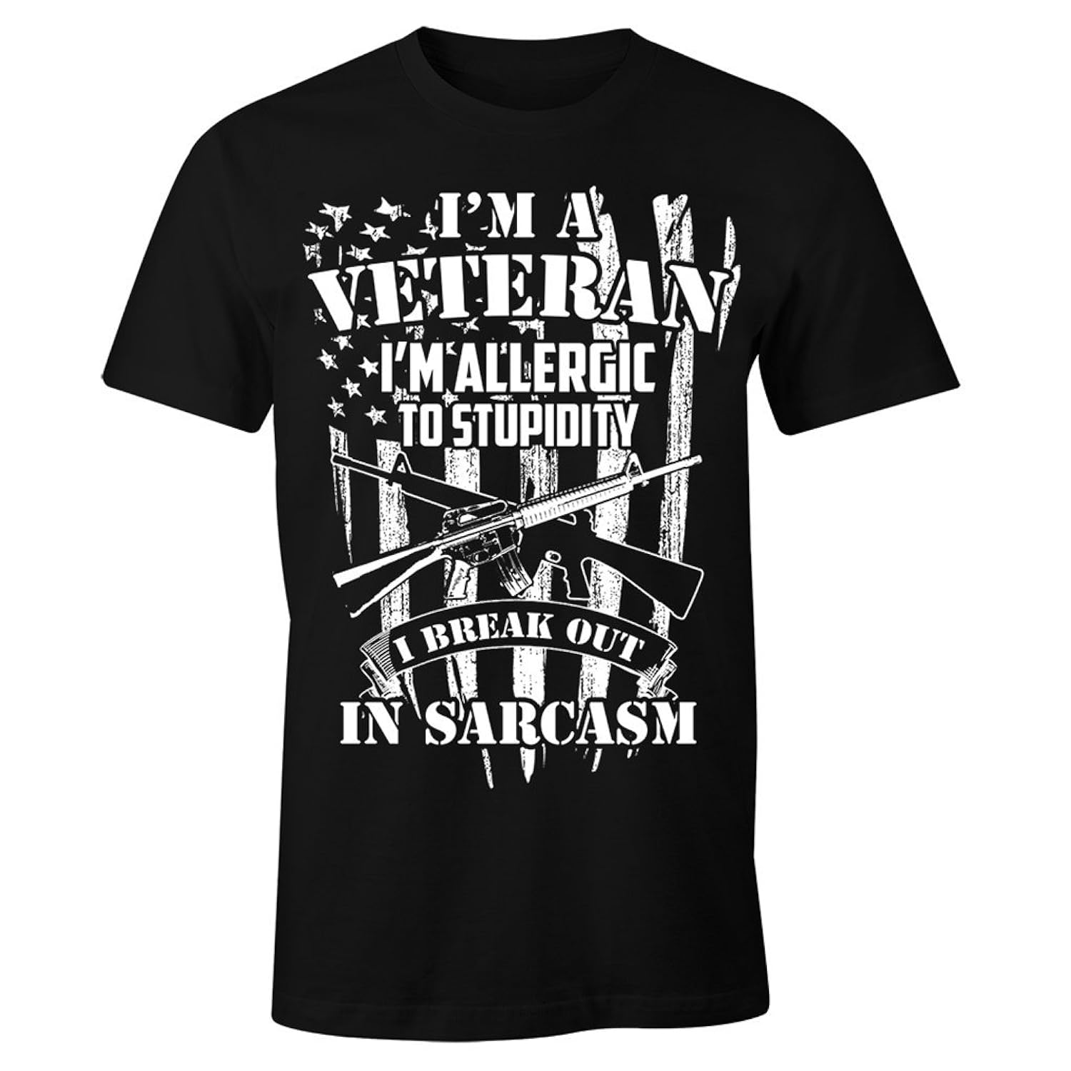 fantastic t 恤军 veteran allergic to stupidity sarcasm 男式 t 恤